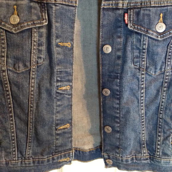 Levi's Denim truckers jacket blue sz PS - Picture 3 of 8
